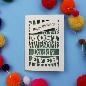 Carte d'anniversaire papa - carte d'anniversaire découpée au laser pour les papas géniaux - carte d'anniversaire papa