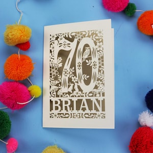 Carte d'anniversaire personnalisée pour 70 ans