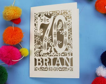 Carte d'anniversaire personnalisée pour 70 ans