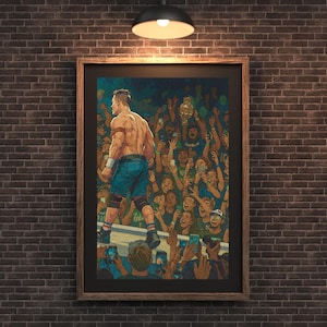 John Cena SummerSlam Digital Download | Iconic WWE Fan Moment Wall Art | Wrestling Poster for Bedrooms, Gyms & Man Caves