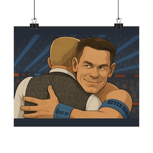 John Cena Heel Turn Poster, WWE-Inspired Cartoon Wall Art Print (Multiple Sizes Available)