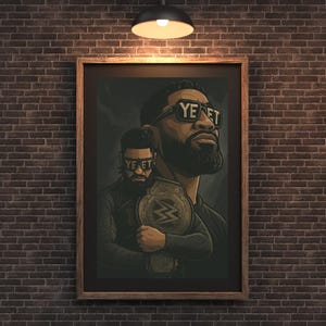 Jey Uso YEET, téléchargement numérique, affiche du champion de la WWE, art mural catch, art fan de la lignée, imprimable, téléchargement immédiat par 17Wrestling
