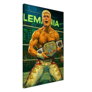 Cody Rhodes Canvas Wall Art | American Nightmare WWE Wrestling Print | Slim Canvas | Wrestling Fan Room Decor | WWE Gift