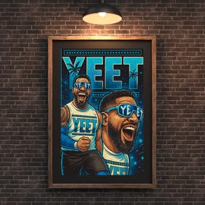 Jey Uso YEET en téléchargement numérique - affiche d&#39;art mural dessin animé WWE - fan de catch - oeuvre d&#39;art imprimable instantanée haute énergie