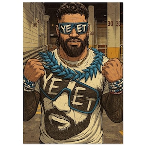 Jey Uso lutte contre le tournoi principal affiche de Zazzle.be Liste d&#39;envies Vous avez des idées ? Art mural d&#39;inspiration tribale | Poster Energy Uce pour les fans de catch | Impression physique de style WWE