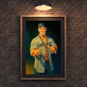 Retro John Cena Word Life Digital Download – Thuganomics Wrestling Wall Art Poster, WWE Hip Hop Era Printable Decor