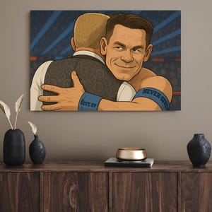 John Cena Heel Turn Cartoon Digital Download, Wrestling Fan Art Print (WWE Inspired)