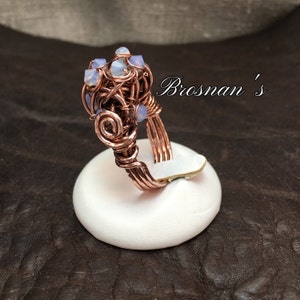 Swarovski Crystal and  Copper Ring 9-5