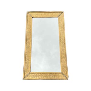 Moroccan Brass Mirror | Hand Engraved Large Wall Mirror | Moorish Decor | 152 × 80 cm