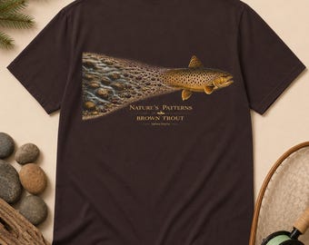 Brown Trout Shirt with Nature's Patterns Graphic, Unisex Fly Fishing Tee
