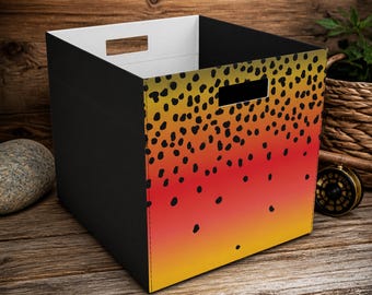 Cutthroat Trout Skin Pattern Felt Storage Box | Shelf Cube