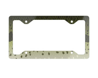 Fishing License Plate Frame, Fisherman Gift, Largemouth Bass