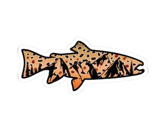 Brown Trout Vinyl Sticker: Fly Fishing, Outdoor Nature Decal