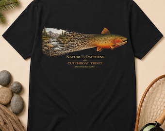 Cutthroat Trout Shirt with Nature's Patterns Graphic, Unisex Fly Fishing Tee