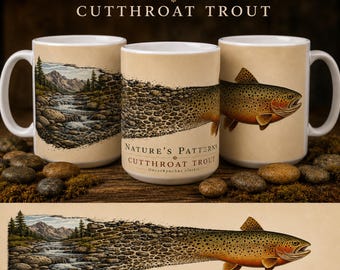 Cutthroat Trout Nature's Patterns Wrap Around Mug | Fly Fishing Gift