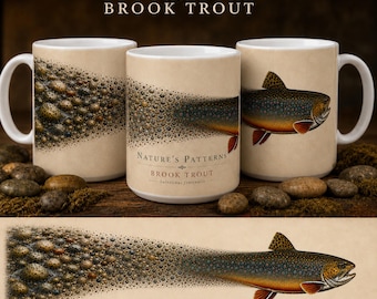 Brook Trout Nature's Patterns Wrap Around Mug | Fly Fishing Gift