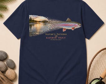 Rainbow Trout Shirt with Nature's Patterns Graphic, Unisex Fly Fishing Tee