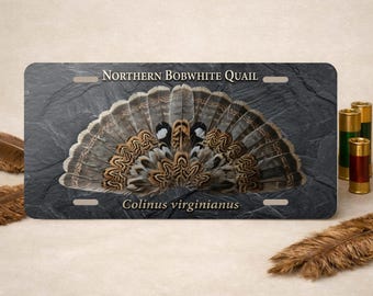 Northern Bobwhite Quail Aluminum Vanity Plate | Colinus virginianus Rustic Decor