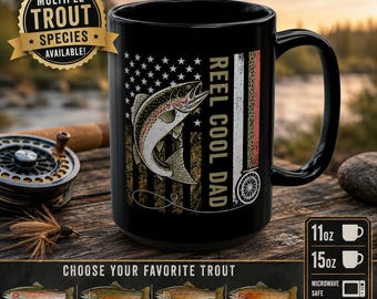 Reel Cool Dad Trout Fishing Mug | Father's Day Gift for Fisherman