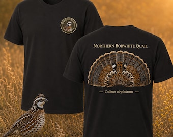 Northern Bobwhite Quail Tail Fan Cotton T-Shirt | Game Bird Tee