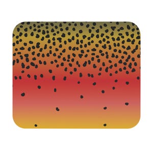 Cutthroat Trout Skin Mouse Pad Fly Fishing Accessory Fathers Day Gift for Fishermen, Rectangle Desk Pad Trout Pattern