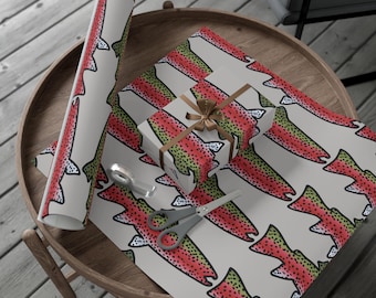 Rainbow Trout Wrapping Paper Set for All Occasions | Fisherman Gift Wrap