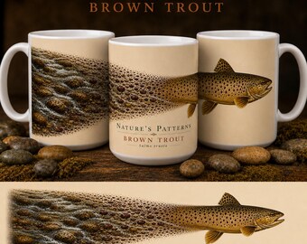 Brown Trout Nature's Patterns Wrap Around Mug | Fly Fishing Gift