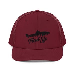 Geborduurde Trout Life Snapback Trucker Cap - Hoed voor vliegvissen - Richardson 112 Cap