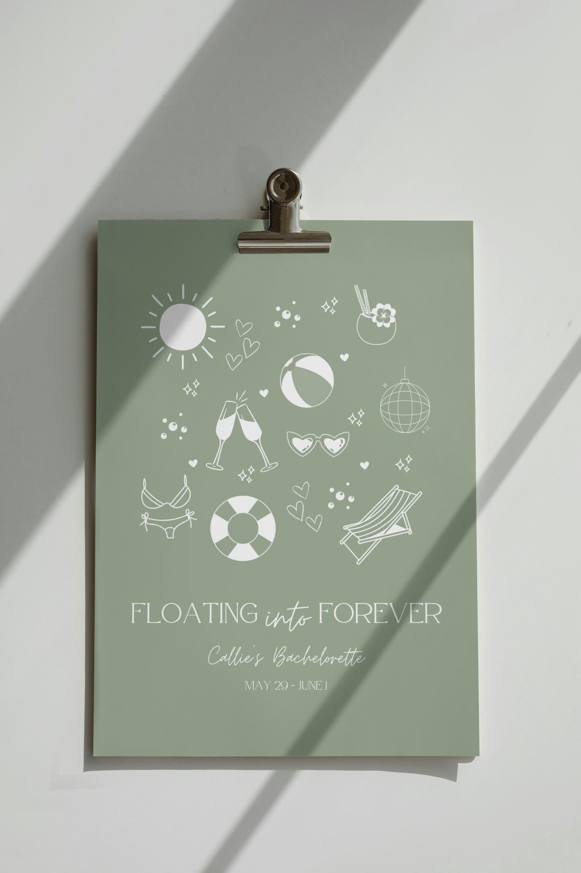Floating Invite Floating Into Forever Bachelorette Party Invite | Pool Party Theme ...