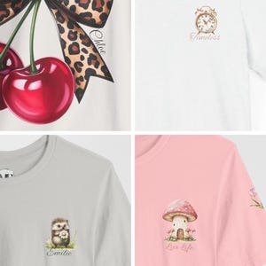 Adult Personalized Everyday Tees .Subtle Whimsical Color Palette, Unisex Jersey Short Sleeve Tees,Casual Shirt,Lightweight Tees . image 6