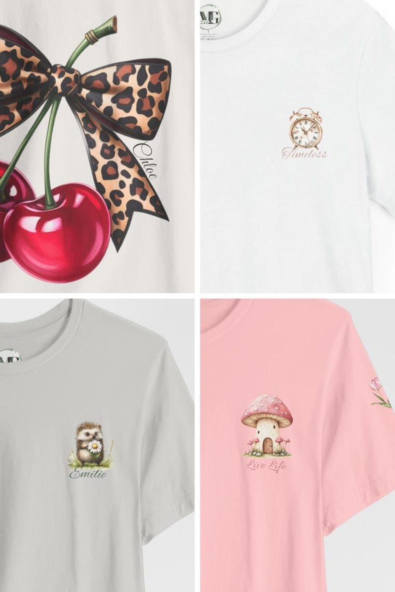 Adult Personalized Everyday Tees .Subtle Whimsical Color Palette, Unisex Jersey Short Sleeve Tees,Casual Shirt,Lightweight Tees . image 6