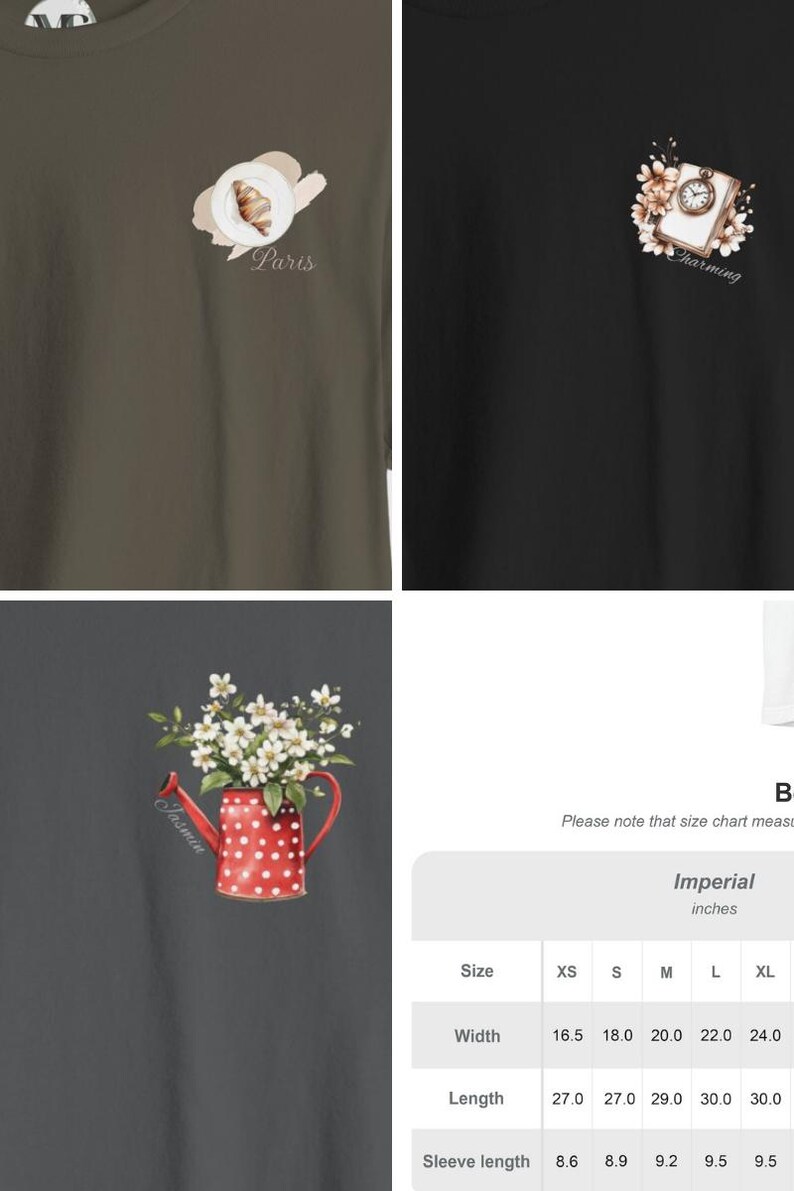 Adult Personalized Everyday Tees .Subtle Whimsical Color Palette, Unisex Jersey Short Sleeve Tees,Casual Shirt,Lightweight Tees . image 9