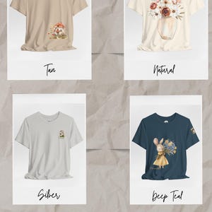 Adult Personalized Everyday Tees .Subtle Whimsical Color Palette, Unisex Jersey Short Sleeve Tees,Casual Shirt,Lightweight Tees . image 3