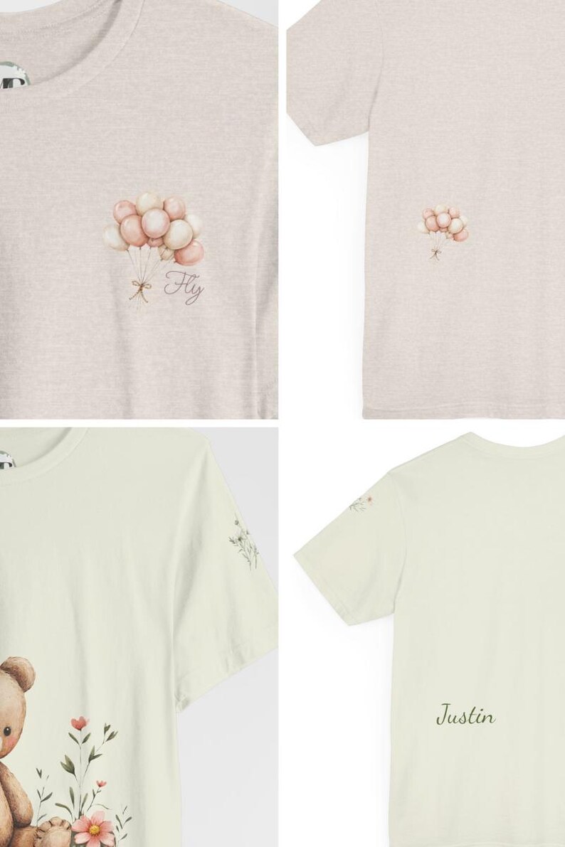Adult Personalized Everyday Tees .Subtle Whimsical Color Palette, Unisex Jersey Short Sleeve Tees,Casual Shirt,Lightweight Tees . image 5