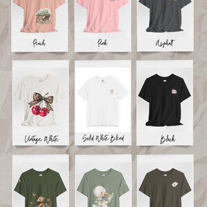 Adult Personalized Everyday Tees .Subtle Whimsical Color Palette, Unisex Jersey Short Sleeve Tees,Casual Shirt,Lightweight Tees . image 2