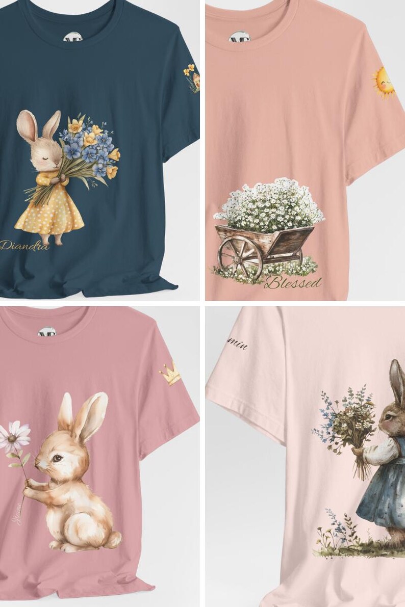 Adult Personalized Everyday Tees .Subtle Whimsical Color Palette, Unisex Jersey Short Sleeve Tees,Casual Shirt,Lightweight Tees . image 8
