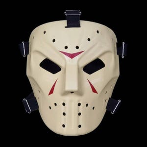 Hockey Mask jason vintage Casey J. beige, Exclusive Handmade Horror Collectible halloween replica