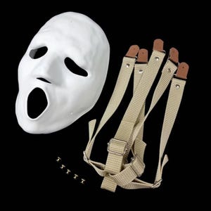 Kit Mask white Precut + Straps Ghost  Brandon J. Cosplay Terror  Costume Display slasher horror halloween.