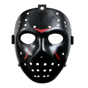 Hockey Mask jason cover Part 9  black matte,   Handmade Horror Collectible halloween replica