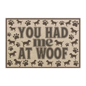 Dog Lover Doormat - &quot;You Had Me at Woof&quot; Entry Rug, Pet Decor, Home Welcoming Mat, Gift for Dog Owners, Funny Welcome Mat