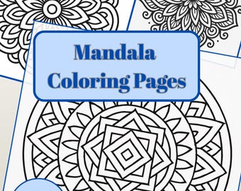 Mandala da colorare: disegni floreali e geometrici (download digitale PDF)