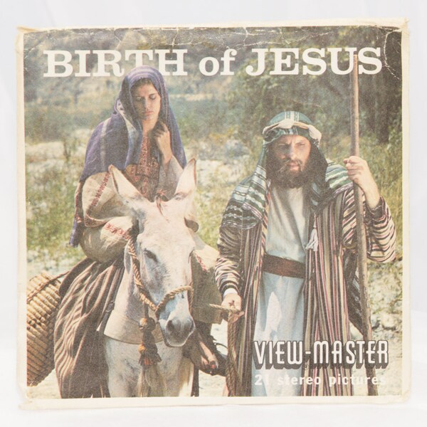 Vintage Viewmaster Set, 3 Reels & Pamphlet, The Birth of Jesus, 1947,Tag 8211