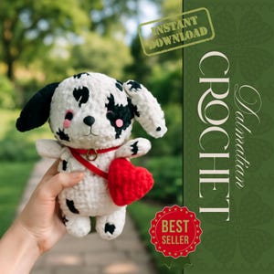 Dalmatian Amigurumi Crochet Pattern – Cute Dalmatian Dog PDF