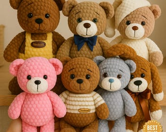 Crochet Teddy Bear & Puppy Pattern Bundle – Plush Amigurumi (PDF Pattern)