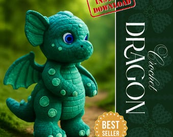 Crochet Dragon Pattern: No-Sew Amigurumi Plush (Digital PDF) Beginner-Friendly