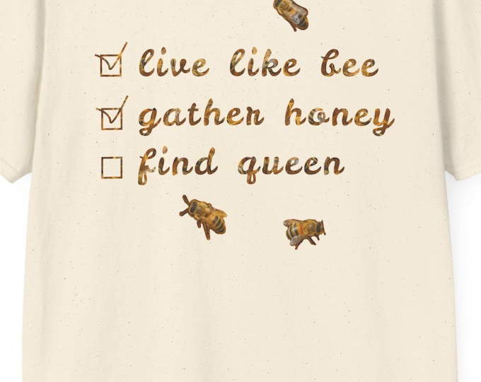 Bee Themed Shirt - Vibrant Pollinator Design with Honeycomb & Bees | Nature-Inspired Graphic Tee for Gardeners and Eco Lovers