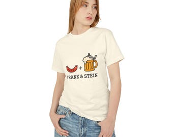 Frank and Stein Shirt | Funny Sausage and Beer Pun Halloween Tee