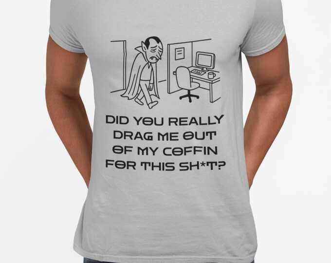 Halloween Dracula Office Shirt, Unisex T-Shirt, Halloween Costume Tee, Spooky Work Apparel, Halloween Vampire Top
