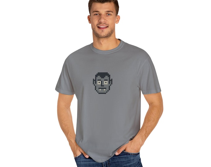 Pixel Art Halloween Vampire Unisex T-Shirt, Retro Gamer Shirt, Gift for Gamers, Casual Wear, Unique Graphic Tee, Halloween Teacher Wear