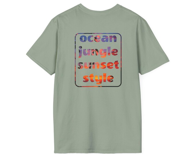 One Life Live It Shirt with Back Text 'Ocean Jungle Sunset Style'  Bold Double-Sided Tee for Tropical Life Lovers